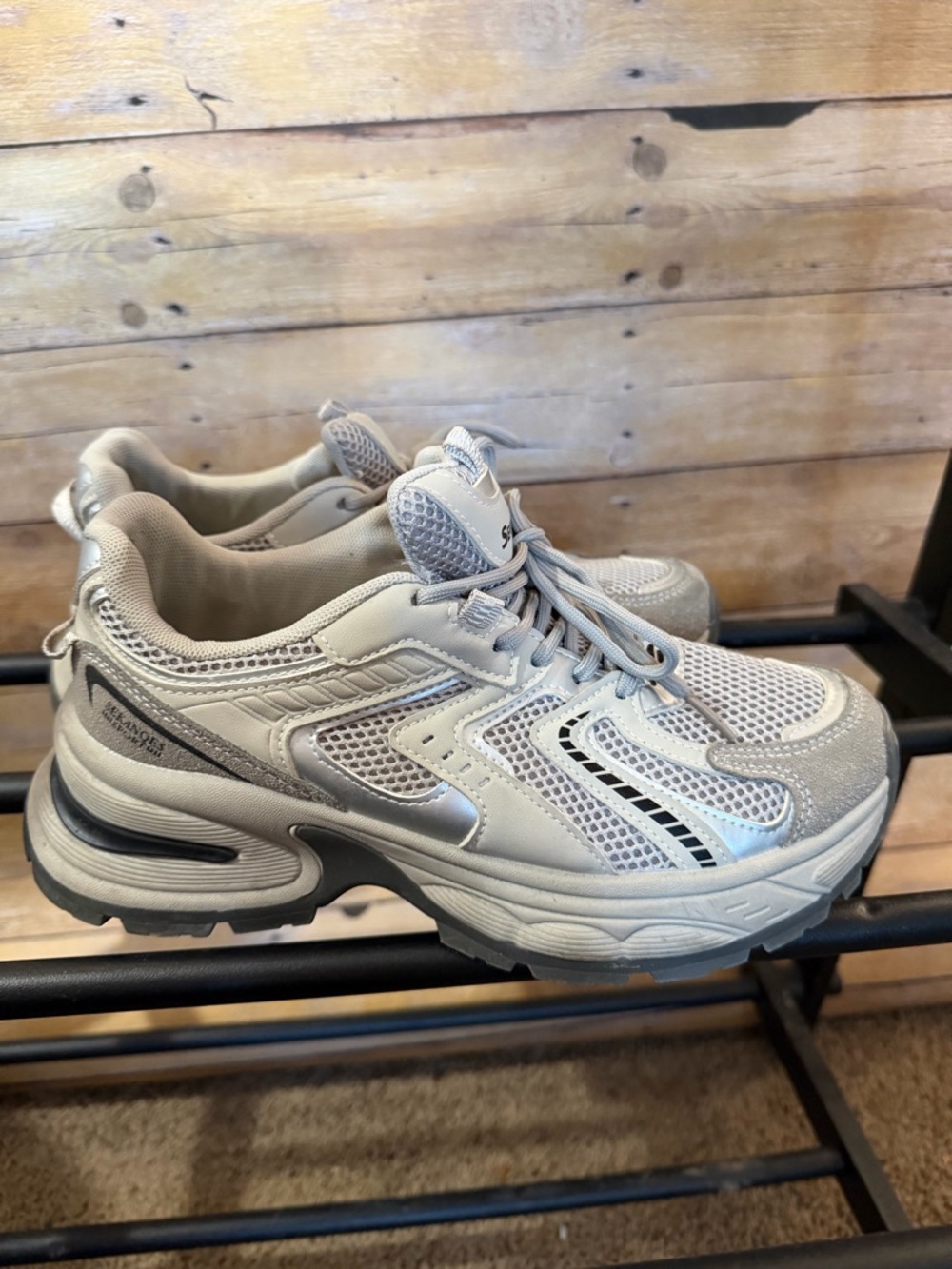 Light Gray Mesh Athletic Sneakers